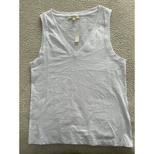 Madewell Slub V-Neck Tank Top Pima Cotton White Size XS